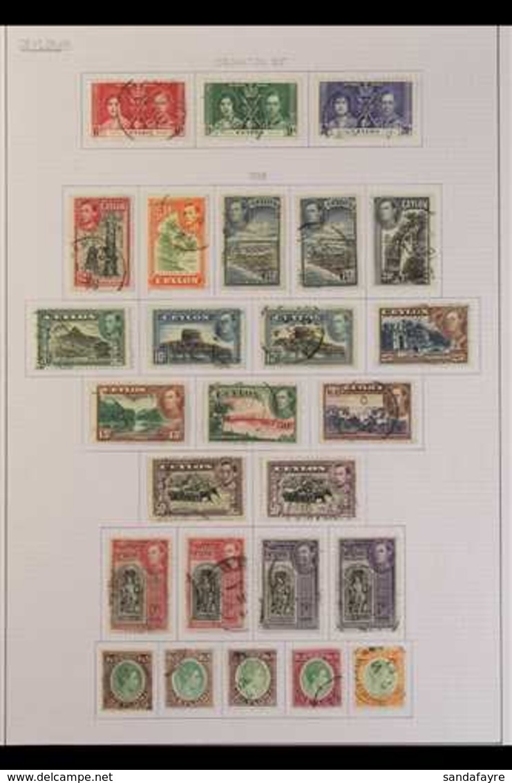 1937-54 KGVI USED COLLECTION.  An Attractive Collection That Includes A Complete "Basic" Run From The 1937 Coronation To - Ceylan (...-1947)