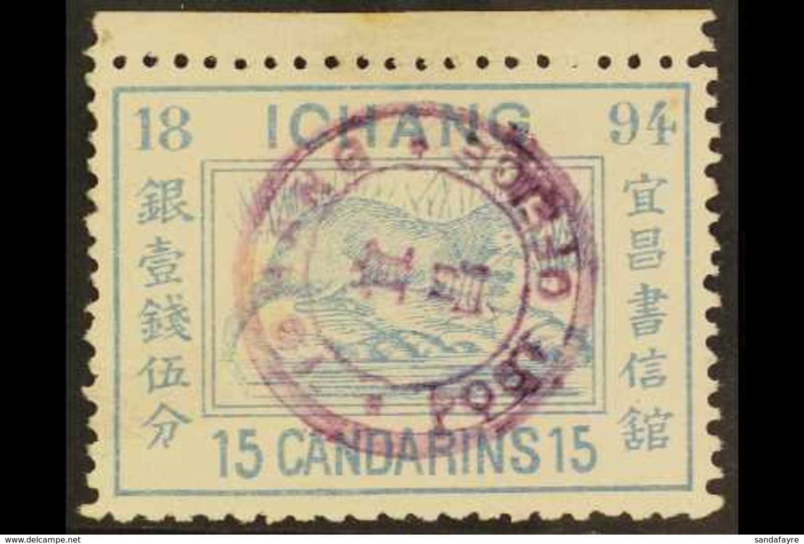 ICHANG LOCAL POST  1894 15ca Dull Light Blue, Otter, SG 7, Very Fine Used. For More Images, Please Visit Http://www.sand - Andere & Zonder Classificatie