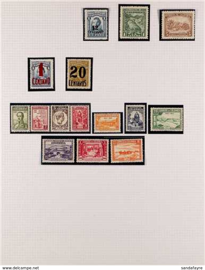 1932-1967 NEVER HINGED MINT COLLECTION  In Hingeless Mounts On Leaves, All Different, Includes 1932 20c On 30c, 1934 Air - Colombie