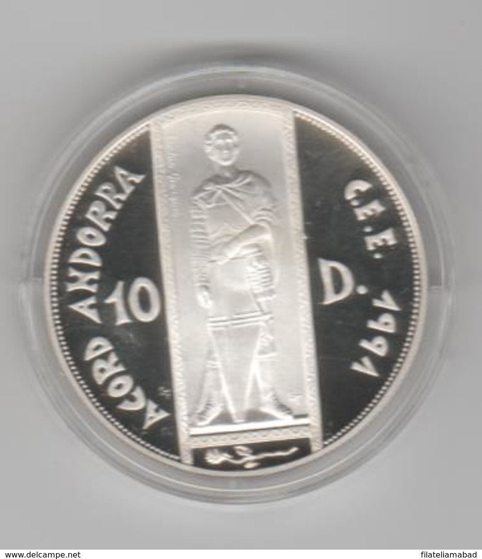 ANDORRA 1 MONEDA DE PLATA Nº 83  TIRADA 25000.  SERVEI D'EMISSIÓNS  (E.M. - Andorre