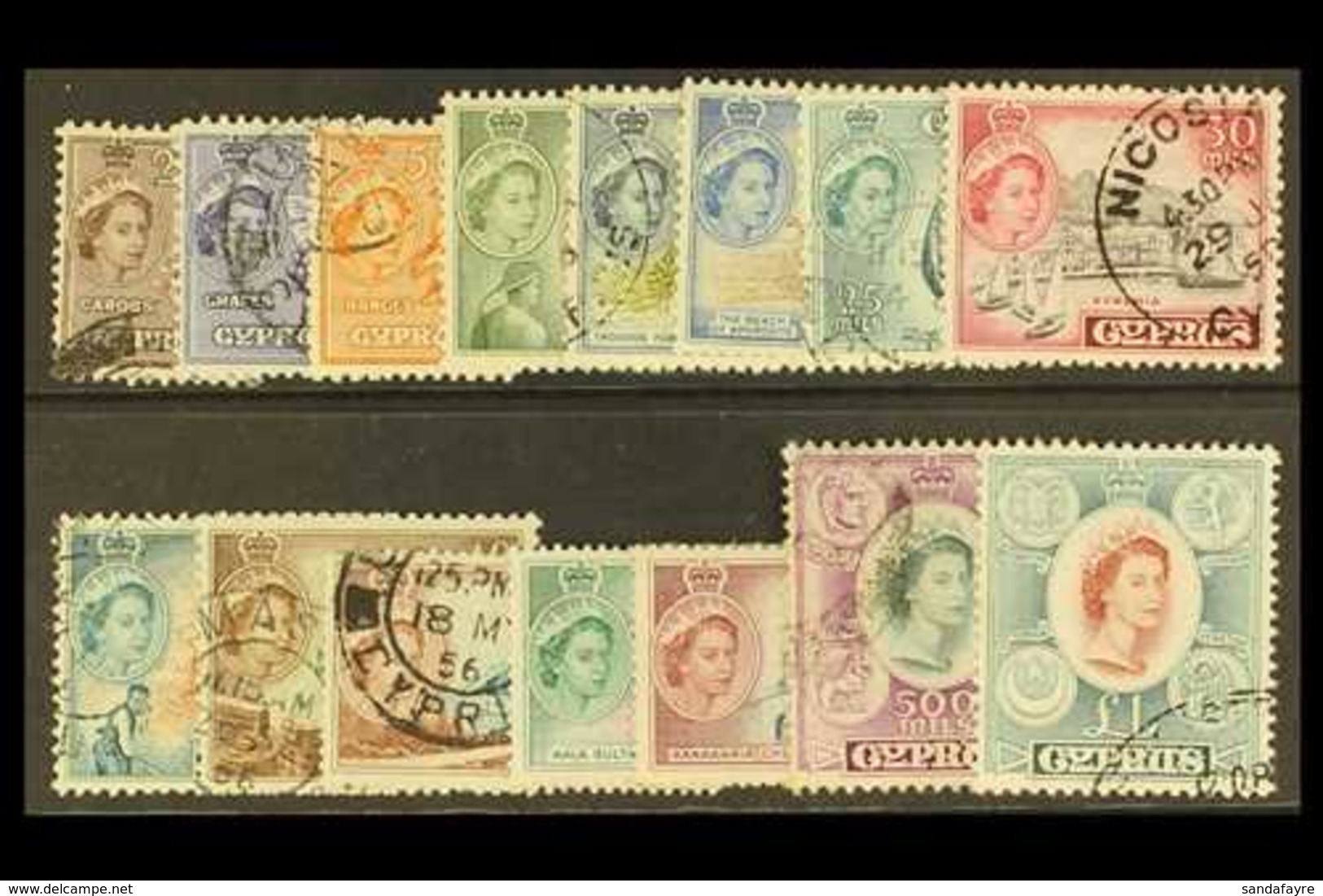 1955-60  Complete Definitive Set, SG 173/187, Fine Used. (15 Stamps) For More Images, Please Visit Http://www.sandafayre - Andere & Zonder Classificatie