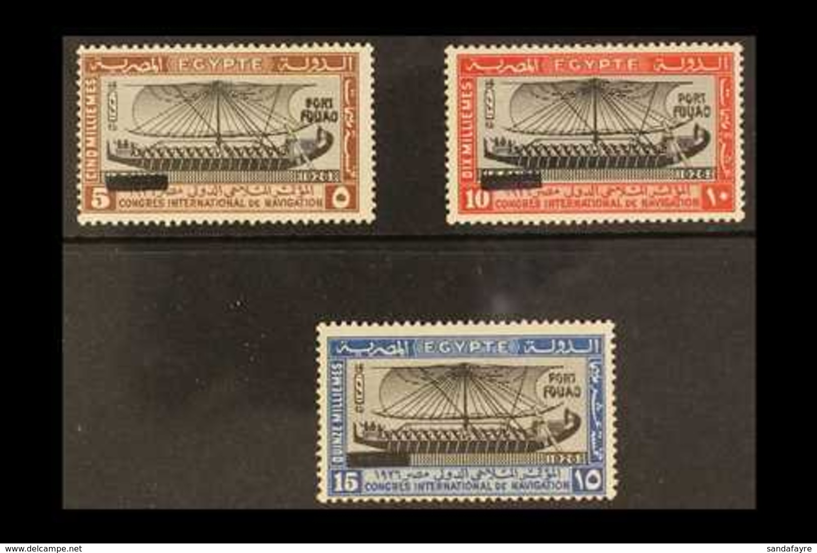 1926  Inauguration Of Port Fuad 5m, 10m And 15m, SG 141/43, Fine Mint. (3 Stamps) For More Images, Please Visit Http://w - Autres & Non Classés