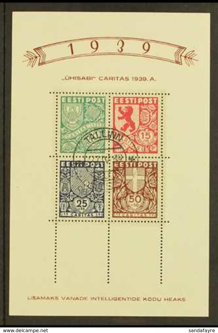 1939  Caritas Mini-sheet (Michel Block 3, SG MS147a), Superb Cds Used, Fresh. For More Images, Please Visit Http://www.s - Estland