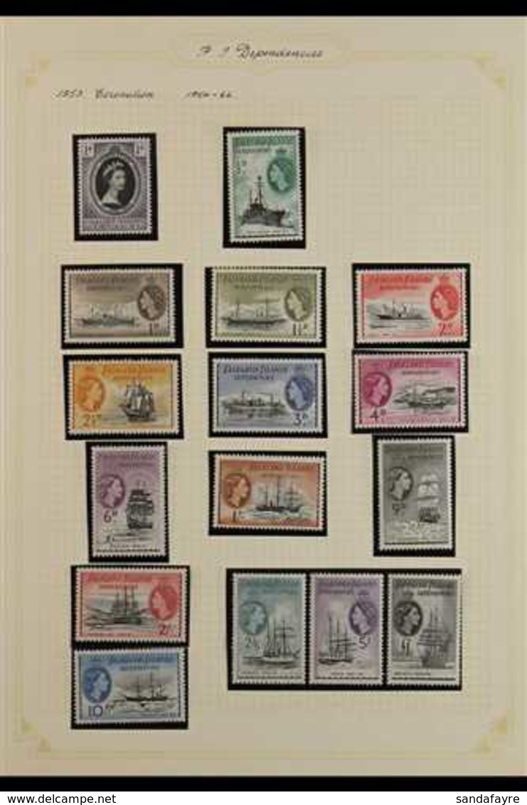 1953-1985 SUPERB NEVER HINGE MINT COLLECTION  In Hingeless Mounts On Leaves, All Different, Almost COMPLETE For The Peri - Falkland