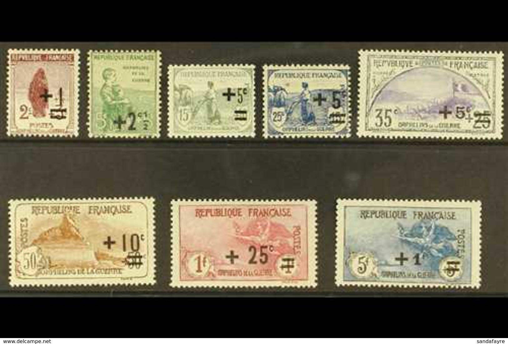 1922  War Orphans Fund Set, SG 388/95, Yv 162/69, Fine Mint (8 Stamps) For More Images, Please Visit Http://www.sandafay - Autres & Non Classés