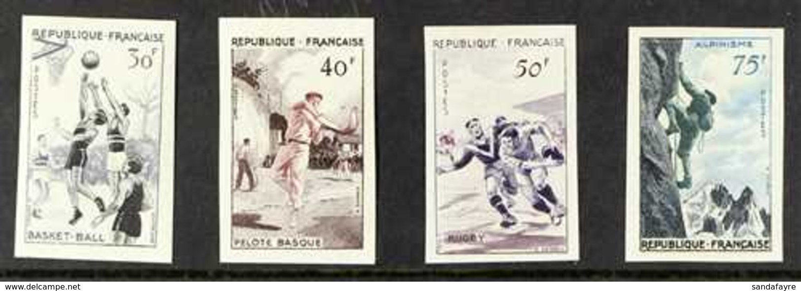 1956  Sports Set Variety "IMPERFORATE", Yv 1072/75, Never Hinged Mint (4 Stamps) For More Images, Please Visit Http://ww - Altri & Non Classificati