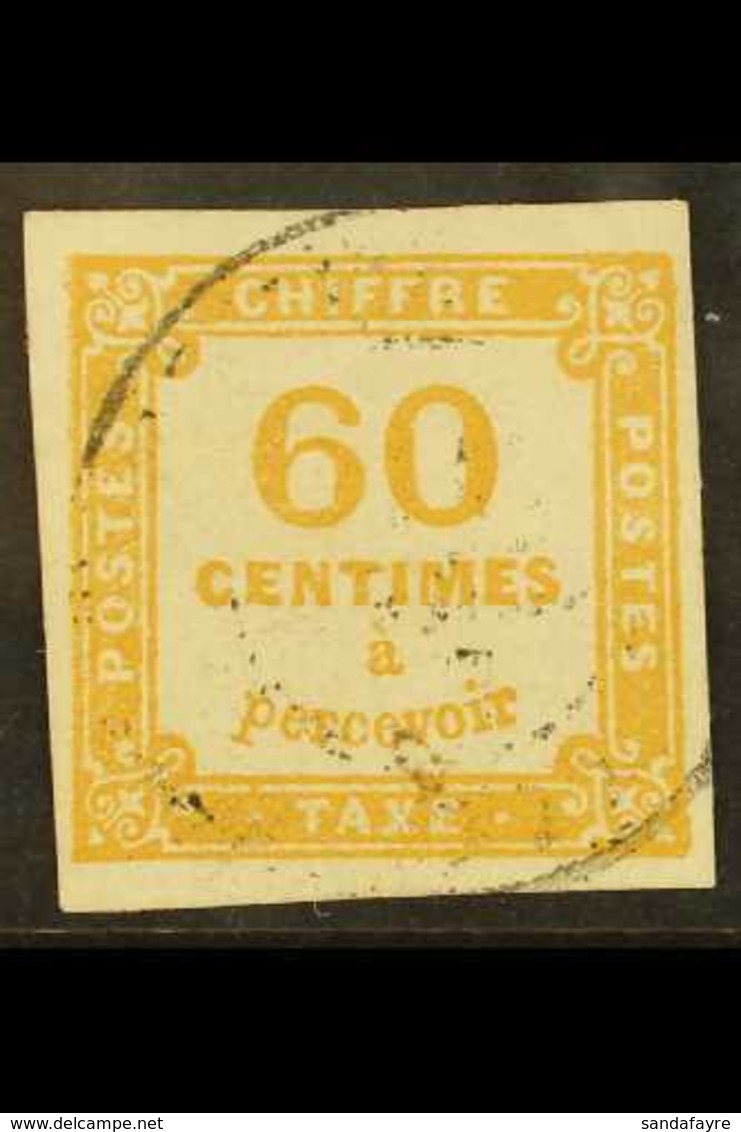 POSTAGE DUE  1871-78 60c Ochre, Yvert 8 Or SG D216, Fine Used With Four Good To Large Margins And Light Cancel, Scarce A - Andere & Zonder Classificatie