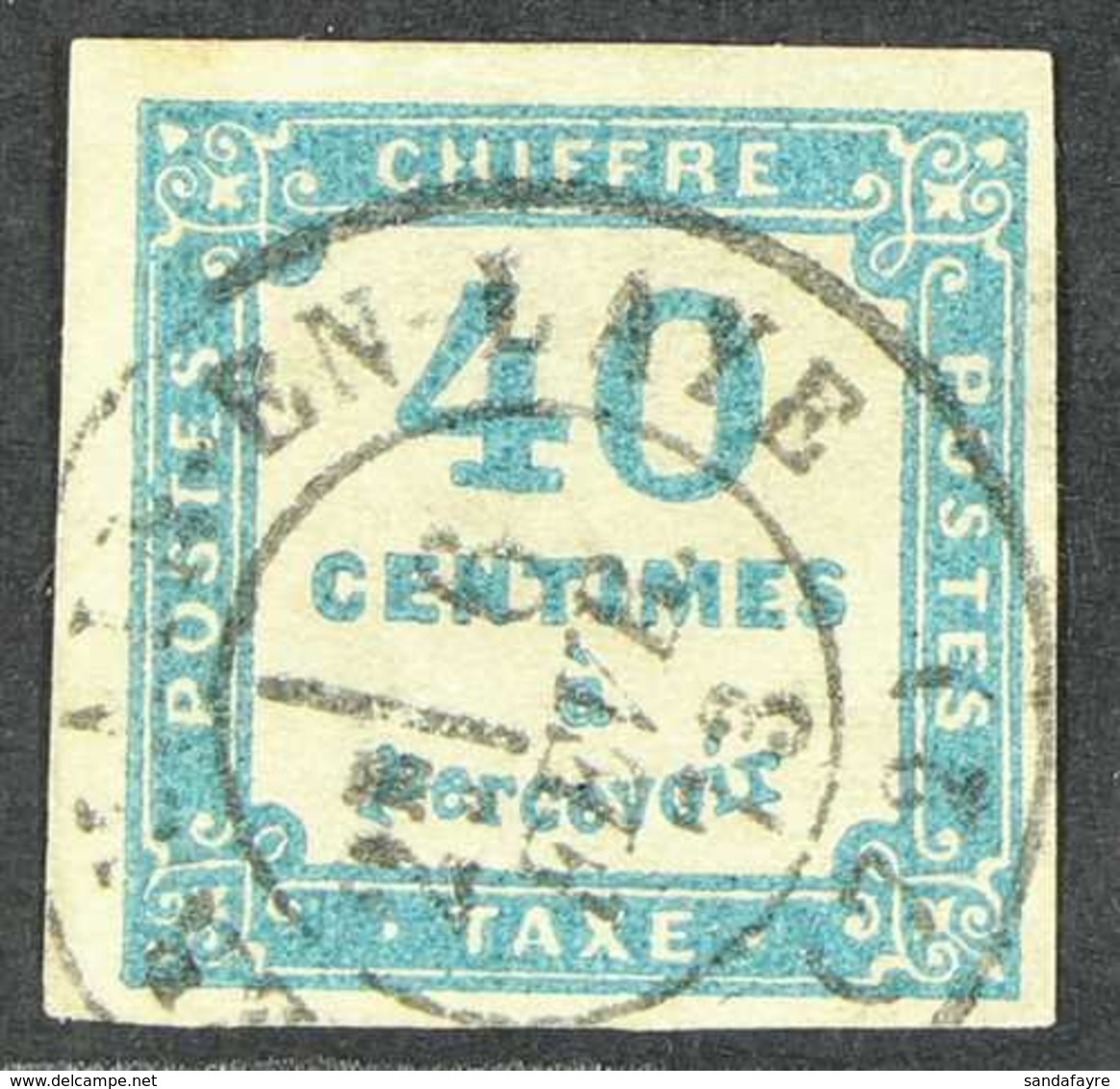 POSTAGE DUES  1871 - 78 40c Blue, Yv 7, Superb Cds Used. For More Images, Please Visit Http://www.sandafayre.com/itemdet - Autres & Non Classés