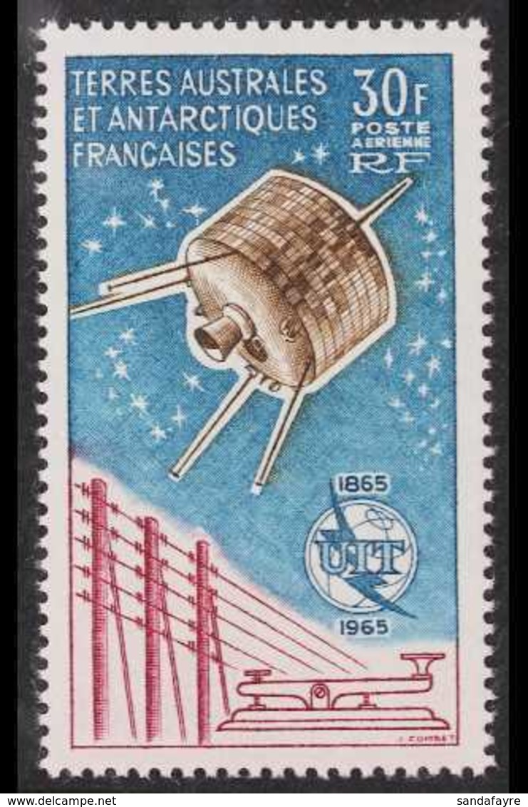 TAAF  1965 30f Air ITU Centenary (Yvert 9, SG 39), Superb Never Hinged Mint, Very Fresh. For More Images, Please Visit H - Autres & Non Classés