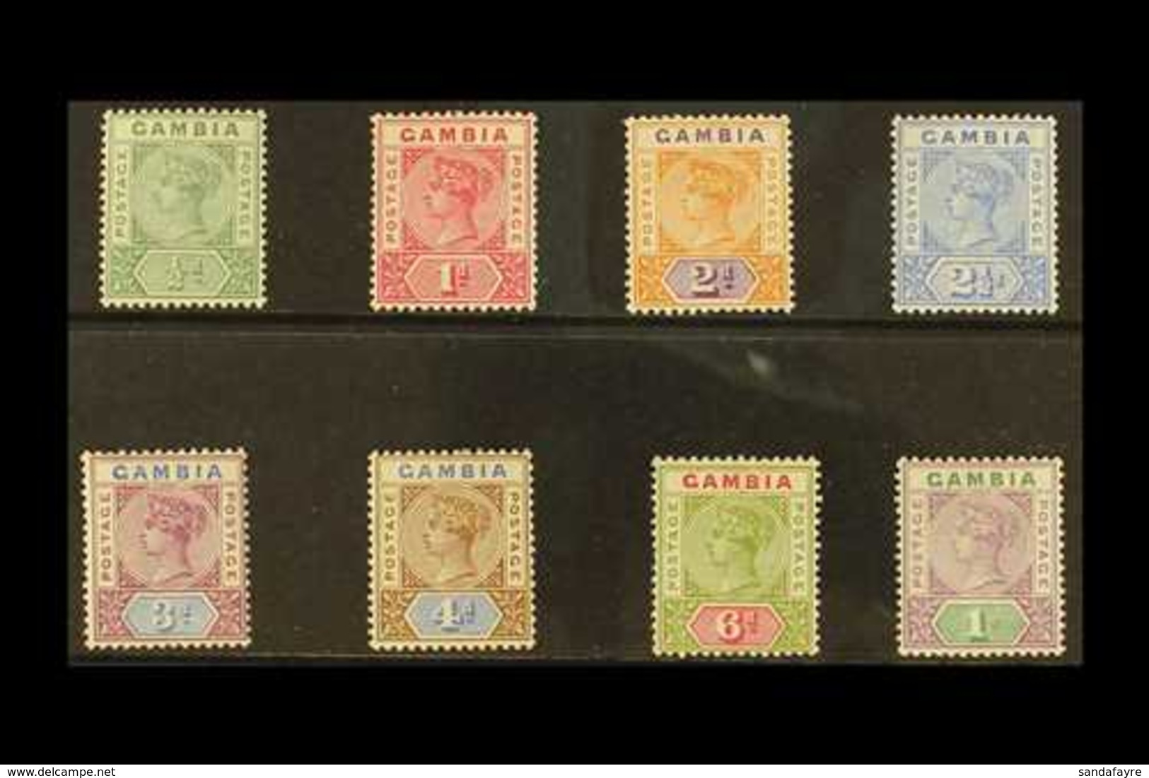 1898-1902  "Tablet" Definitive Set, SG 37/44, Fine Mint (8 Stamps) For More Images, Please Visit Http://www.sandafayre.c - Gambia (...-1964)