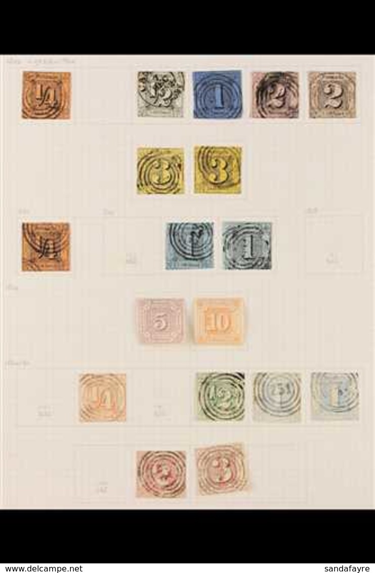 THURN & TAXIS  1852-1866 ATTRACTIVE COLLECTION On Pages, Includes NORTHERN DISTRICT 1852-58 ¼sgr (x2), ½sgr, 1sgr (x3),  - Autres & Non Classés