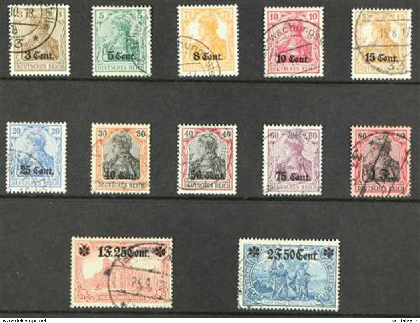WESTERN MILITARY COMMAND AREA  1916 Surcharges Complete Set With Both Top Values With 25x17 Holes (Michel 1/12 B, SG 1/1 - Andere & Zonder Classificatie