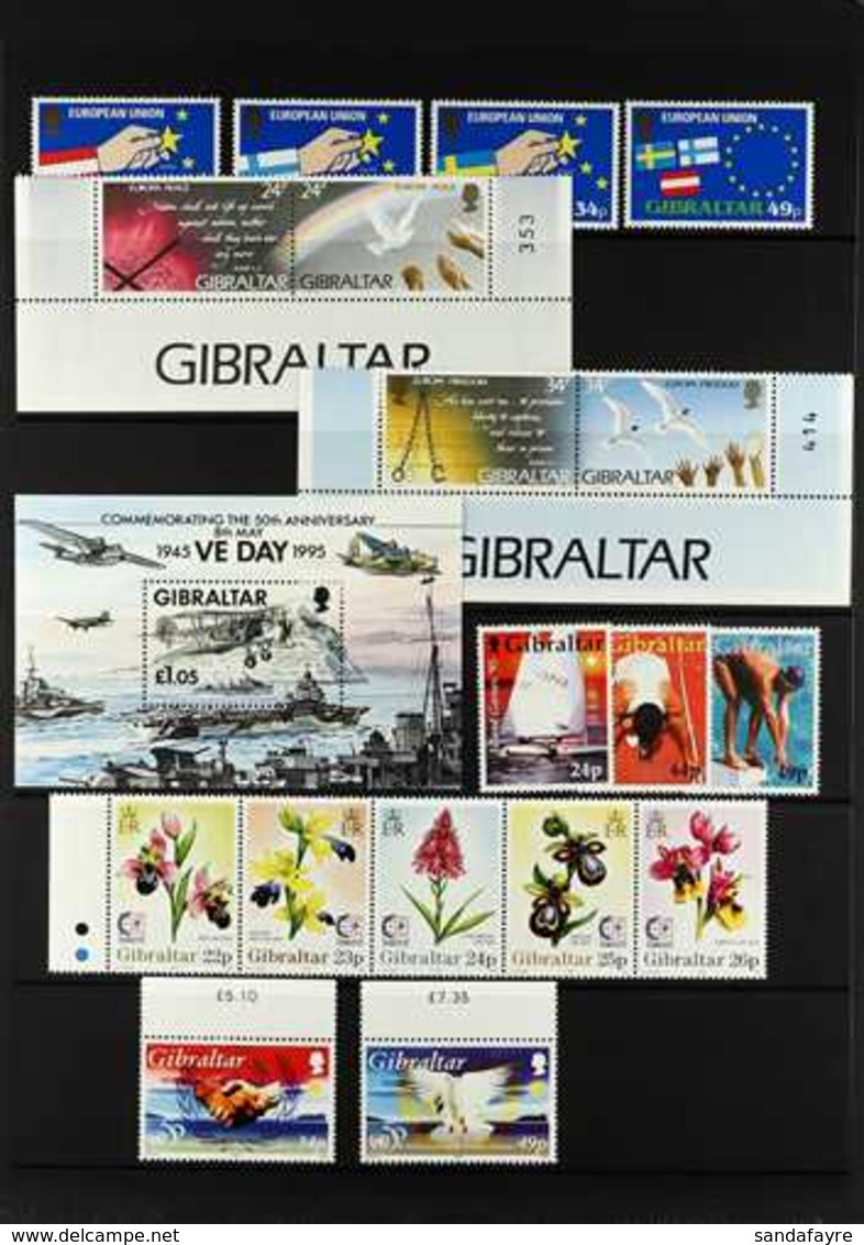 1994-1999 COMPREHENSIVE NEVER HINGED MINT COLLECTION  On Stock Pages, All Different Complete Sets & Mini-sheets, Se-tena - Gibraltar