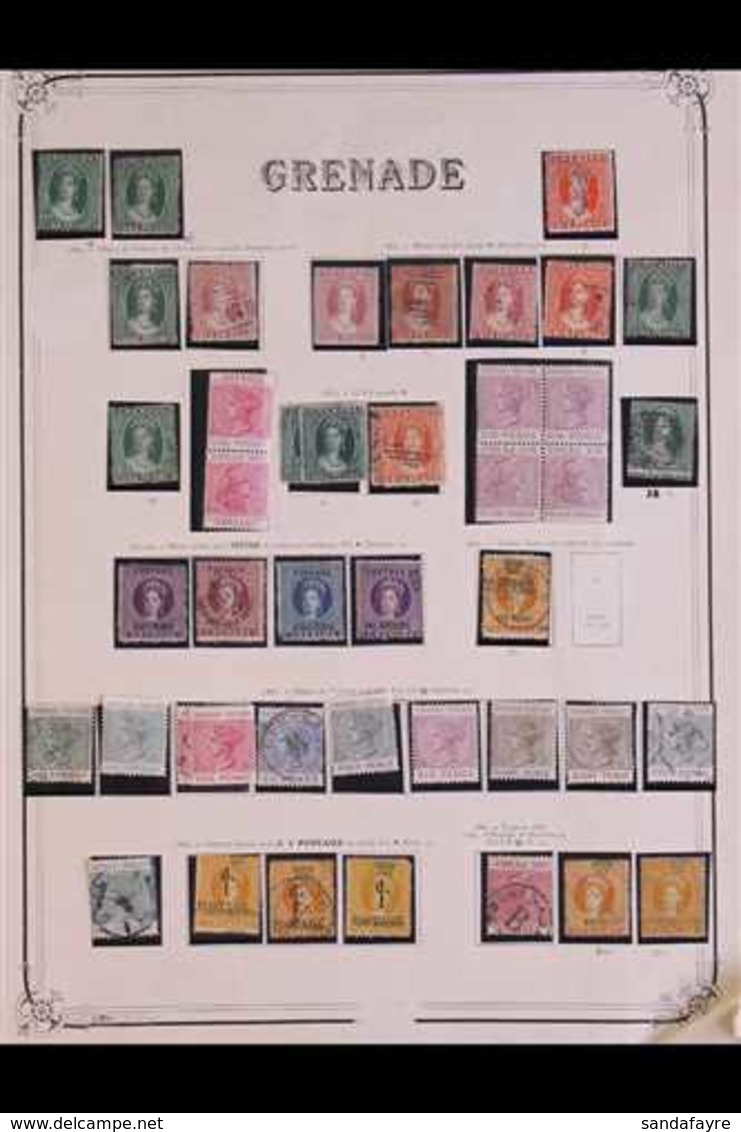 1860 - 1887 INTERESTING EARLY COLLECTION  A Fine Page Of Queen Victoria Mint And Used Issues Including Shades And Perfor - Grenade (...-1974)