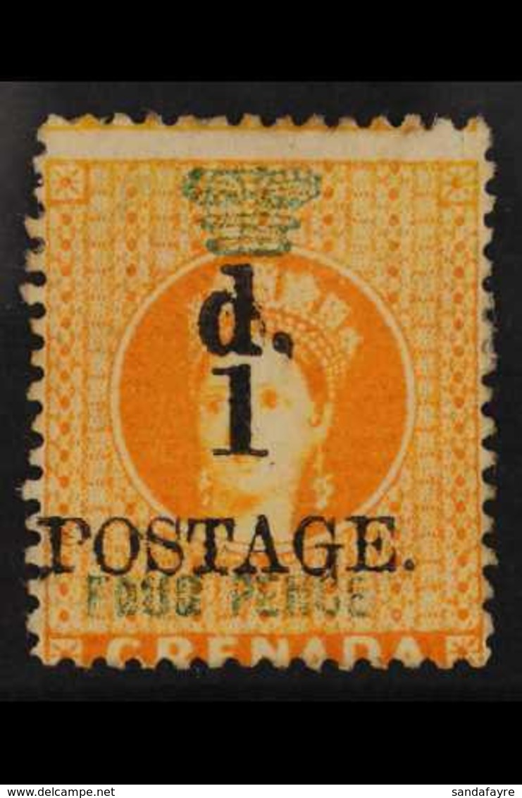 1886  1d On 4d Orange, SG 39, Fine Mint. For More Images, Please Visit Http://www.sandafayre.com/itemdetails.aspx?s=6507 - Grenada (...-1974)