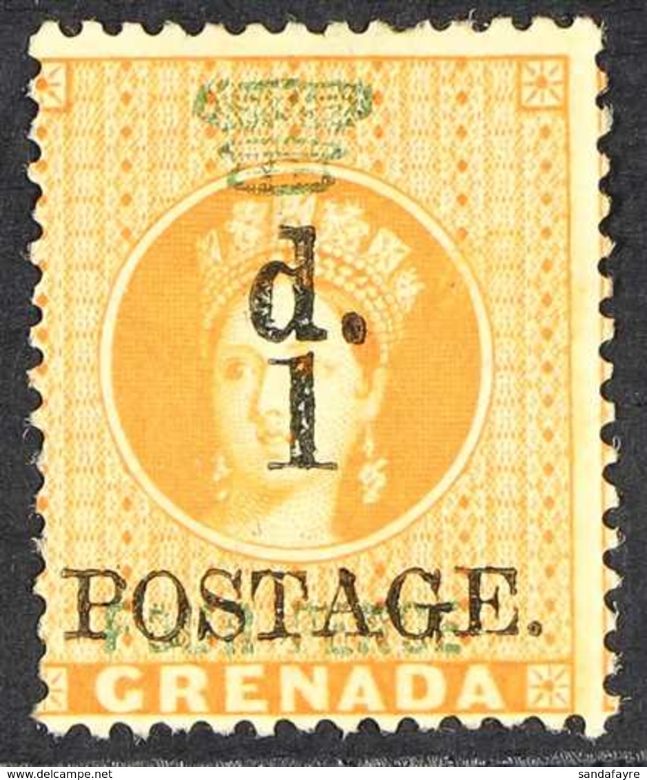 1886  1d On 4d Orange. Wmk Small Star, SG 39, Very Fine Mint. For More Images, Please Visit Http://www.sandafayre.com/it - Grenada (...-1974)