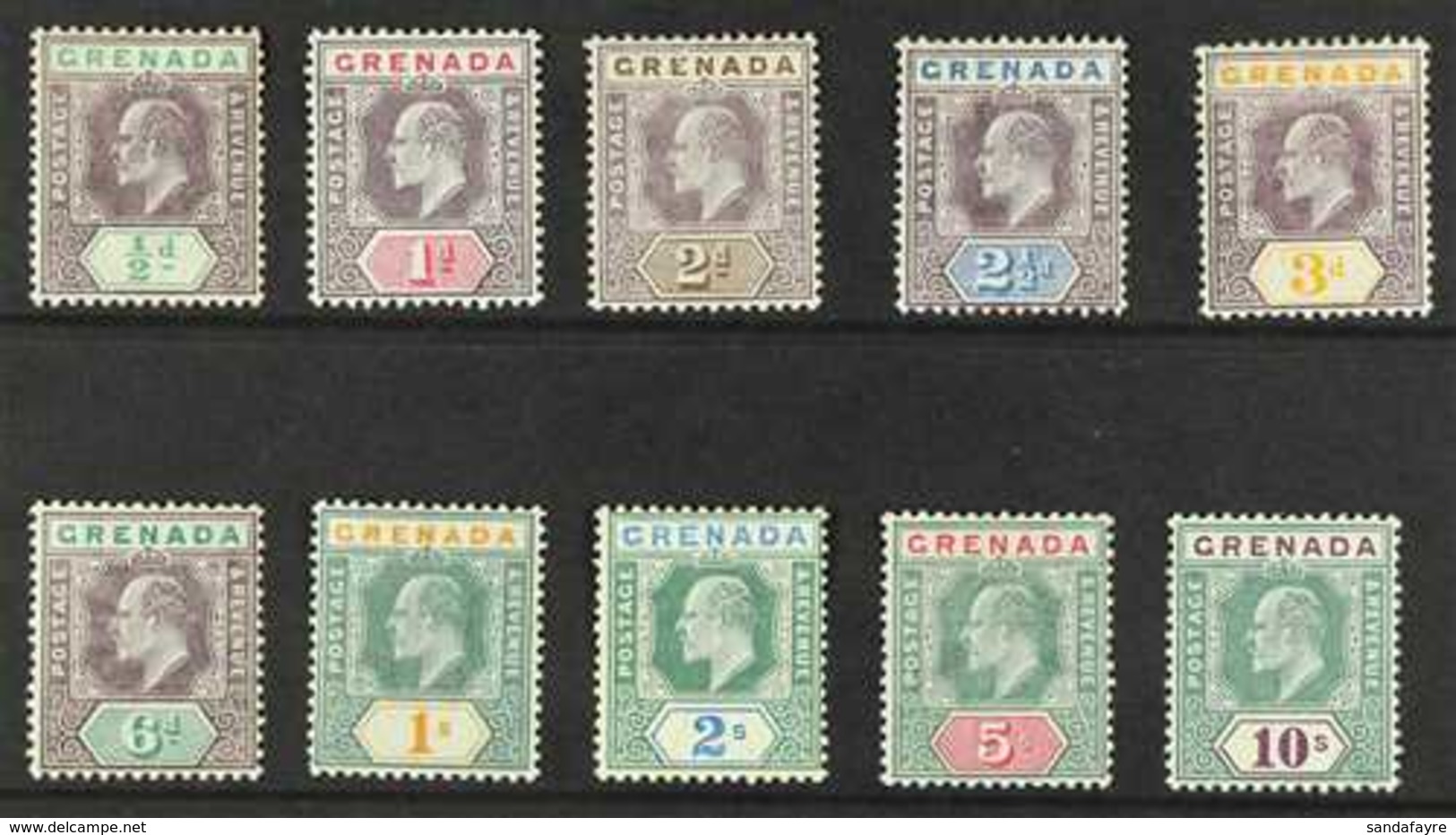 1904 - 6  Ed VII Set Complete, Wmk MCA, SG 67/76, Fine To Very Fine Mint. (10 Stamps) For More Images, Please Visit Http - Grenade (...-1974)