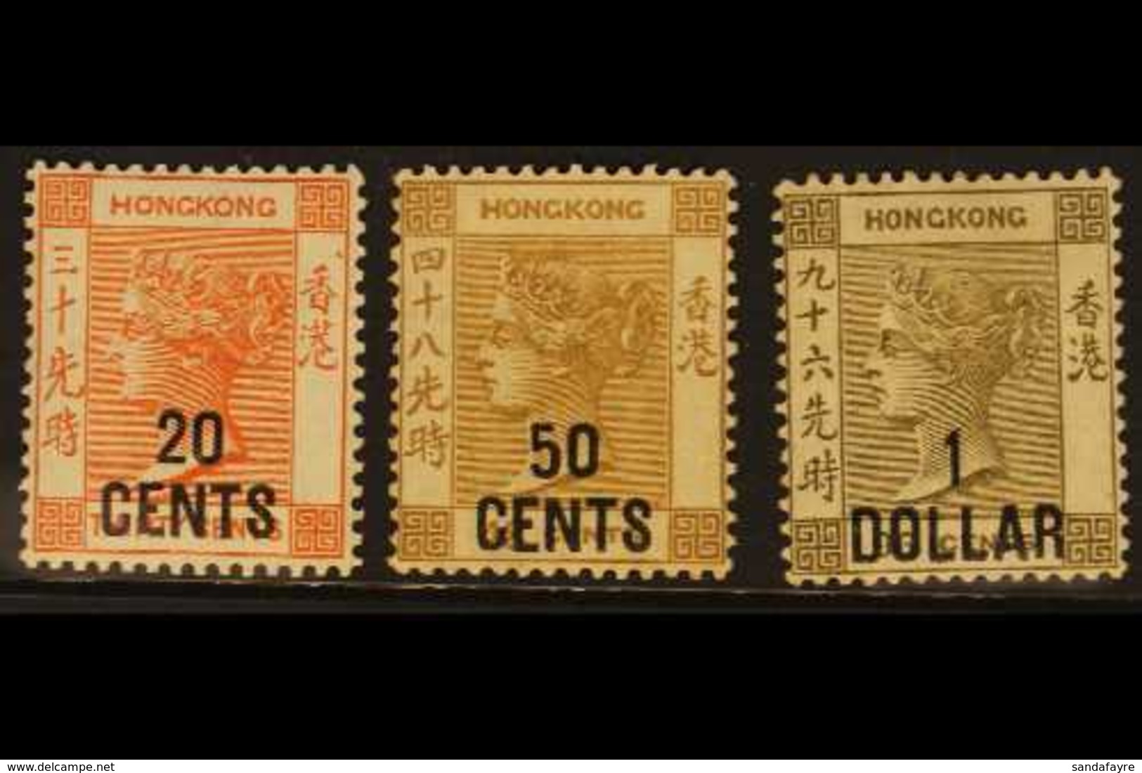 1885  20c On 30c, 50c On 48c & $1 On 96c, SG 40/2, Mint, Cat.£1350 (3 Stamps). For More Images, Please Visit Http://www. - Andere & Zonder Classificatie