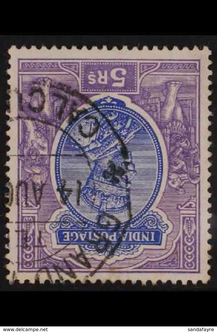 1911-23  5r Ultramarine & Violet With WATERMARK INVERTED Variety, SG 188w, Fine Used With Large Cds Cancel, Very Fresh.  - Andere & Zonder Classificatie