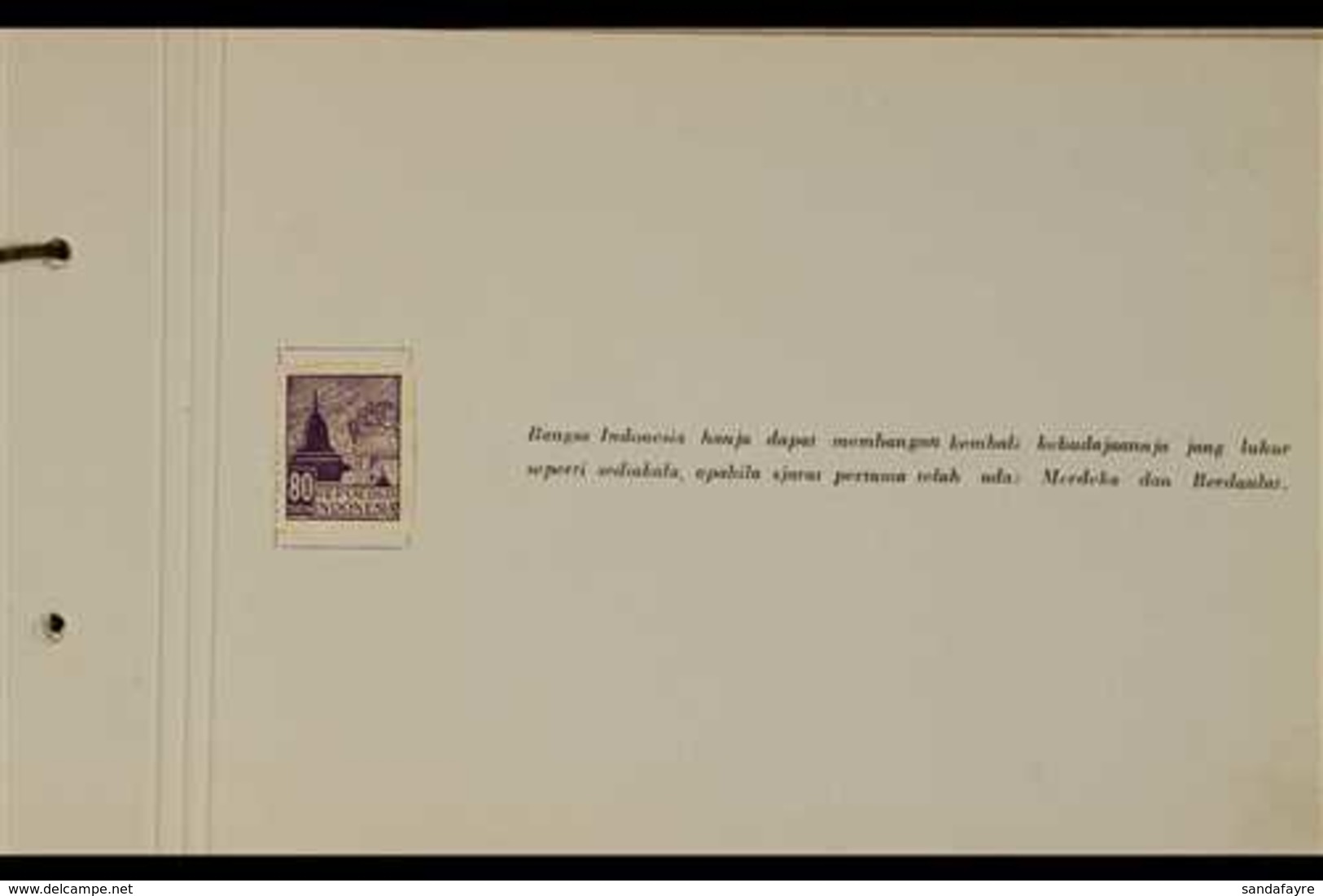 1945-1947  All Different Unused Stamps And Postal Stationery Cards In A Special Presentation Album Handstamped "With The - Indonesië