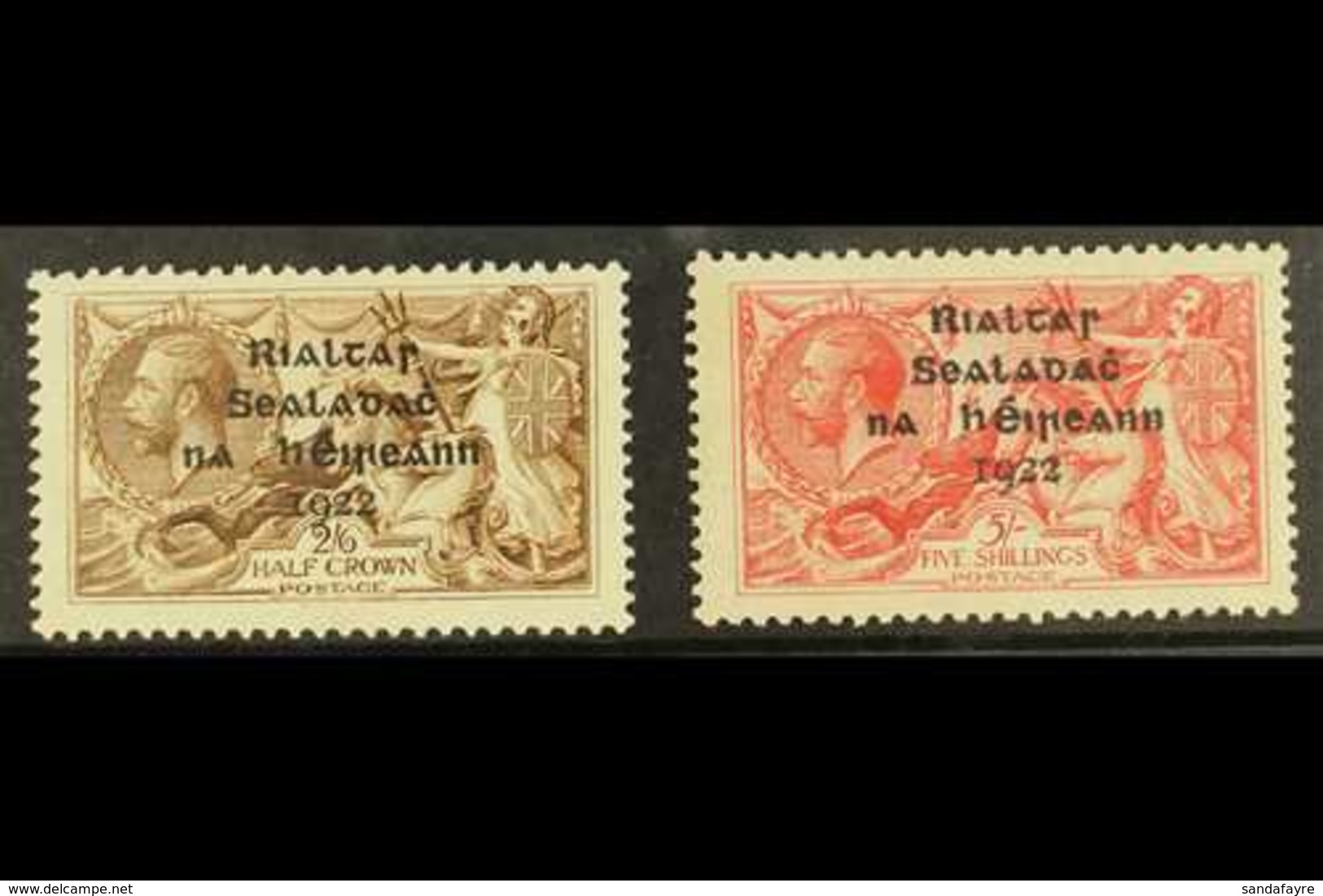 1922  Dollard 2s6d Reddish Brown And 5s Rose Carmine Seahorses, SG 18/19, Fine Mint (2 Stamps) For More Images, Please V - Autres & Non Classés