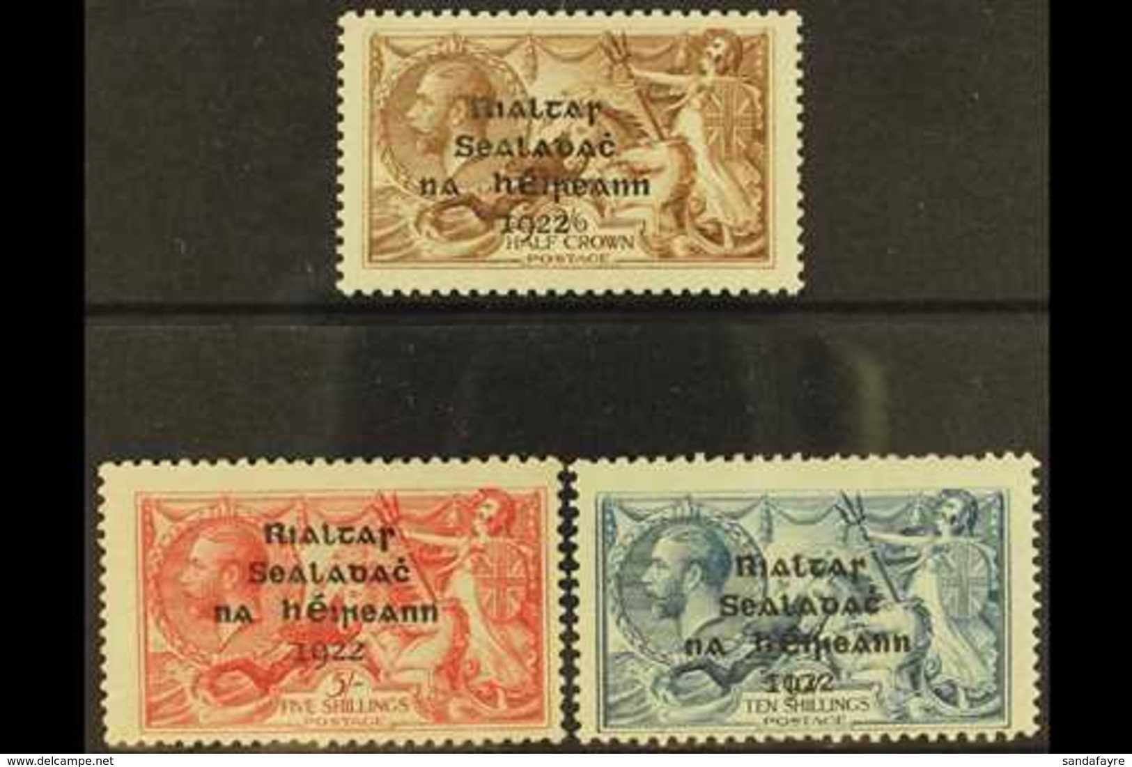 1922  Dollard Seahorses Set, SG 17/21, Fine Mint, 5s And 10s Centered Low. (3) For More Images, Please Visit Http://www. - Autres & Non Classés