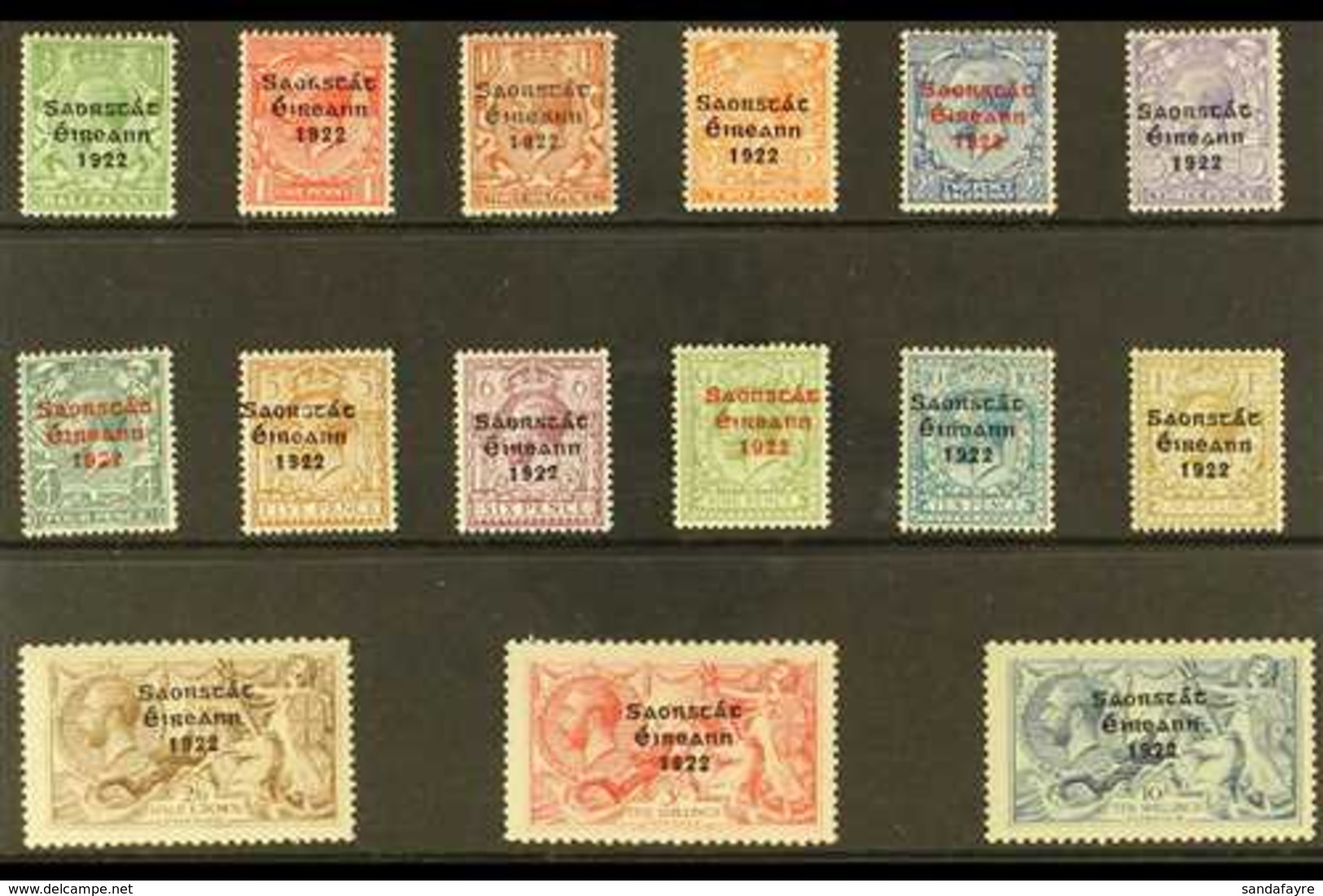 1922-23  Thom Overprinted Complete Set, SG 52/66, Very Fine Mint (15 Stamps) For More Images, Please Visit Http://www.sa - Andere & Zonder Classificatie