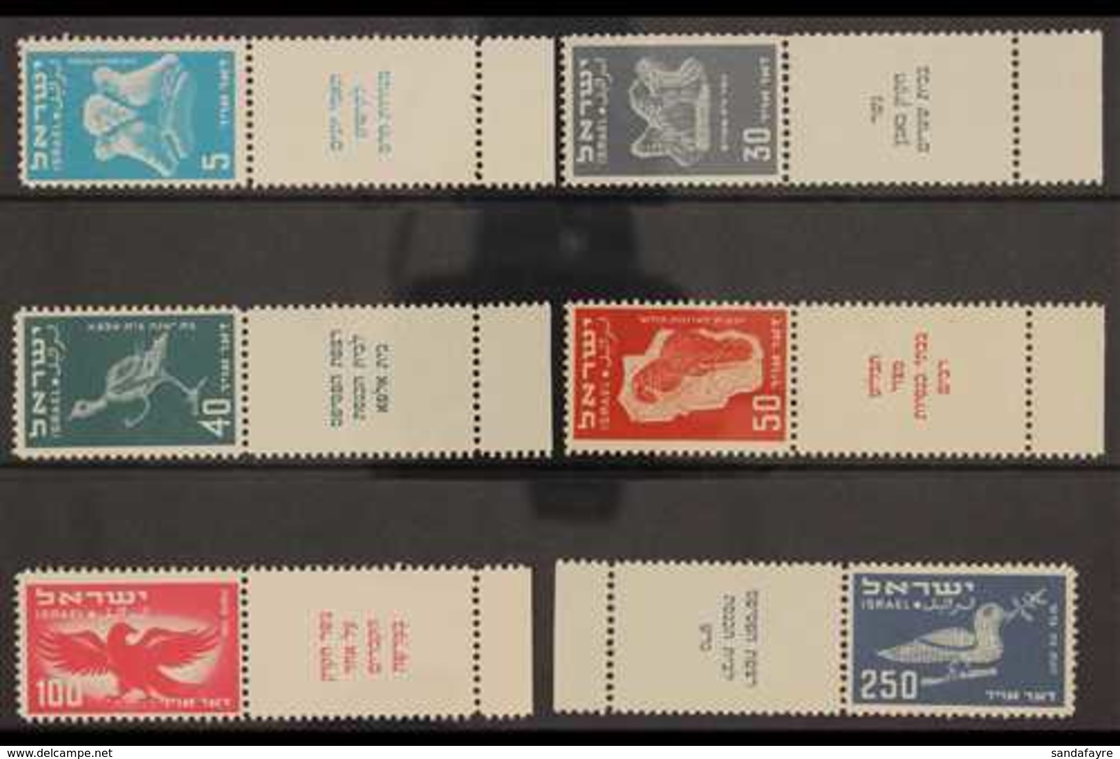 1950  Airmails, Complete Set WITH TABS, SG 32/7, Never Hinged Mint (6 Stamps). For More Images, Please Visit Http://www. - Andere & Zonder Classificatie
