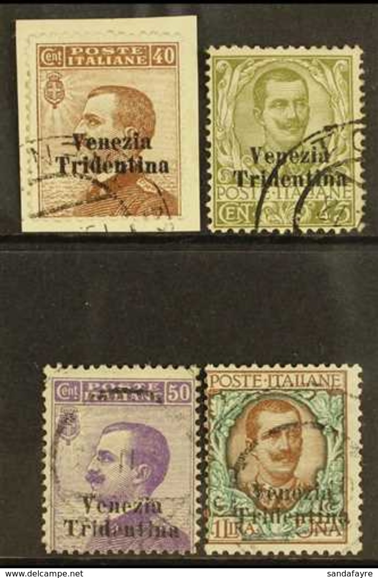 VENEZIA TRIDENTINA  1918 40c To 1L High Values Complete, Sass 24/7, Very Fine Used. Cat €1100 (£835) (4 Stamps) For More - Non Classés