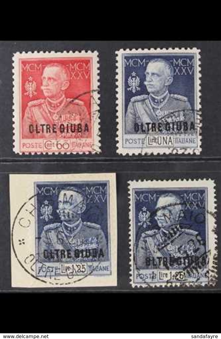 OLTRE GIUBA  1925 King's Jubilee Set Complete Perf 11 And 1,25L Perf 13½, Sass S3, 23, Very Fine Used. (4 Stamps) For Mo - Autres & Non Classés
