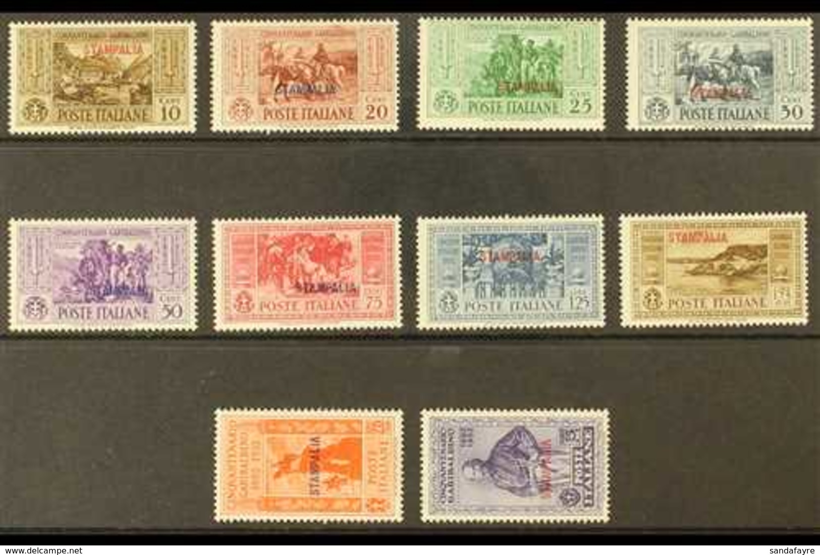 STAMPALIA  1932 Garibaldi "STAMPALIA" Overprints Complete Set (SG 89/98 M, Sassone 17/26), Never Hinged Mint (20c & 1.25 - Autres & Non Classés