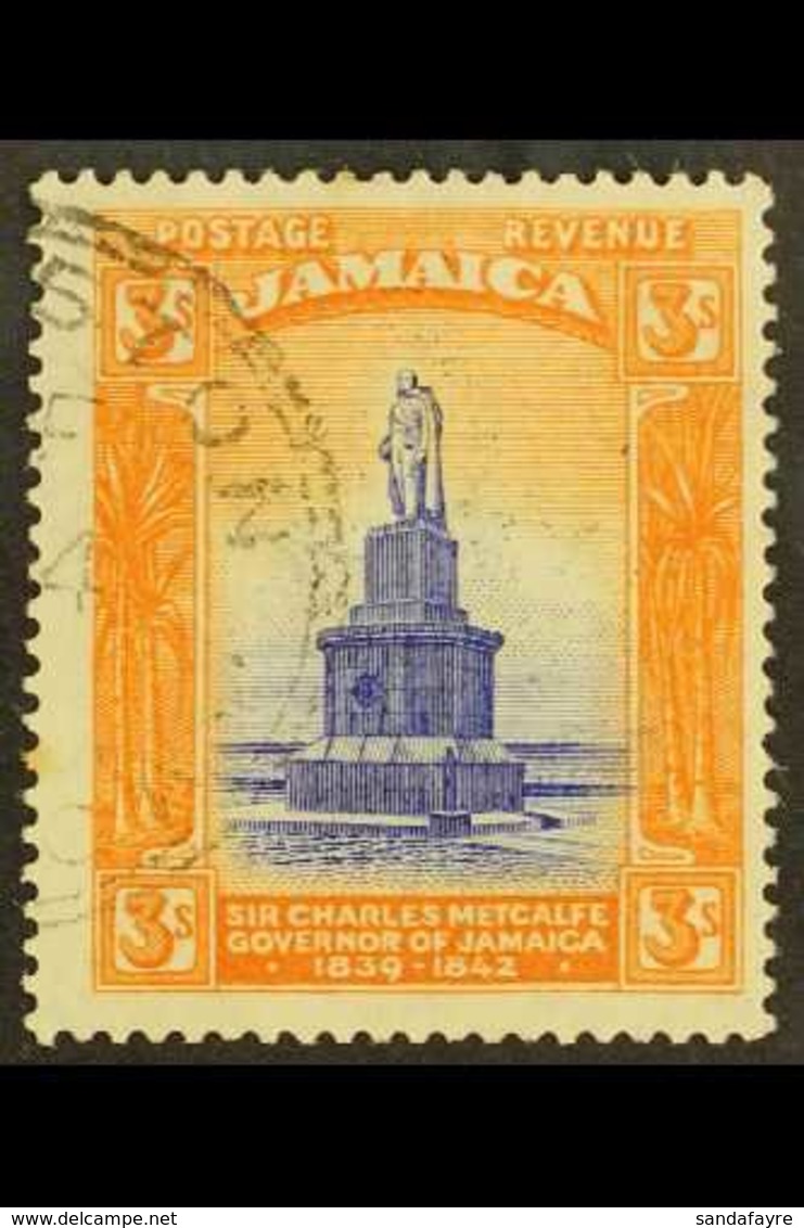 1919-21  3s Violet-blue And Orange, Watermark Mult Crown CA, SG 87, Fine Used. For More Images, Please Visit Http://www. - Jamaica (...-1961)