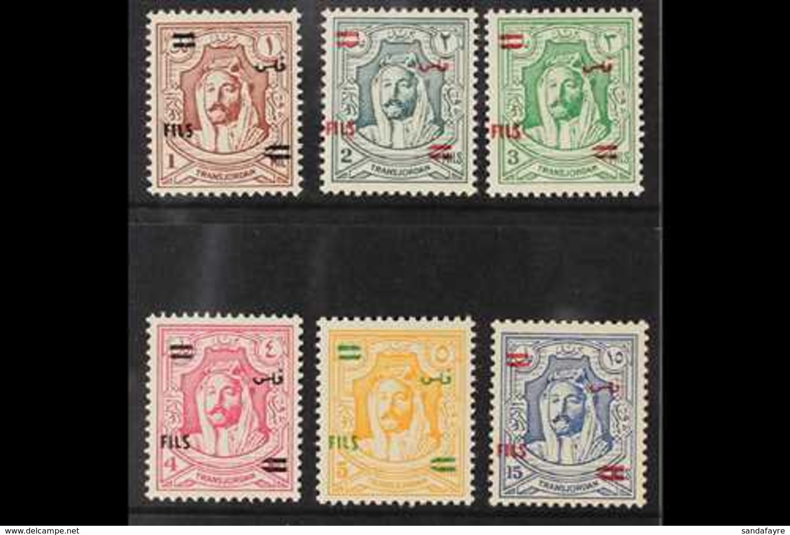 1952  Overprints On 1942 Litho Issues Complete Set, SG 307/12, Never Hinged Mint, Fresh. (6 Stamps) For More Images, Ple - Jordanië