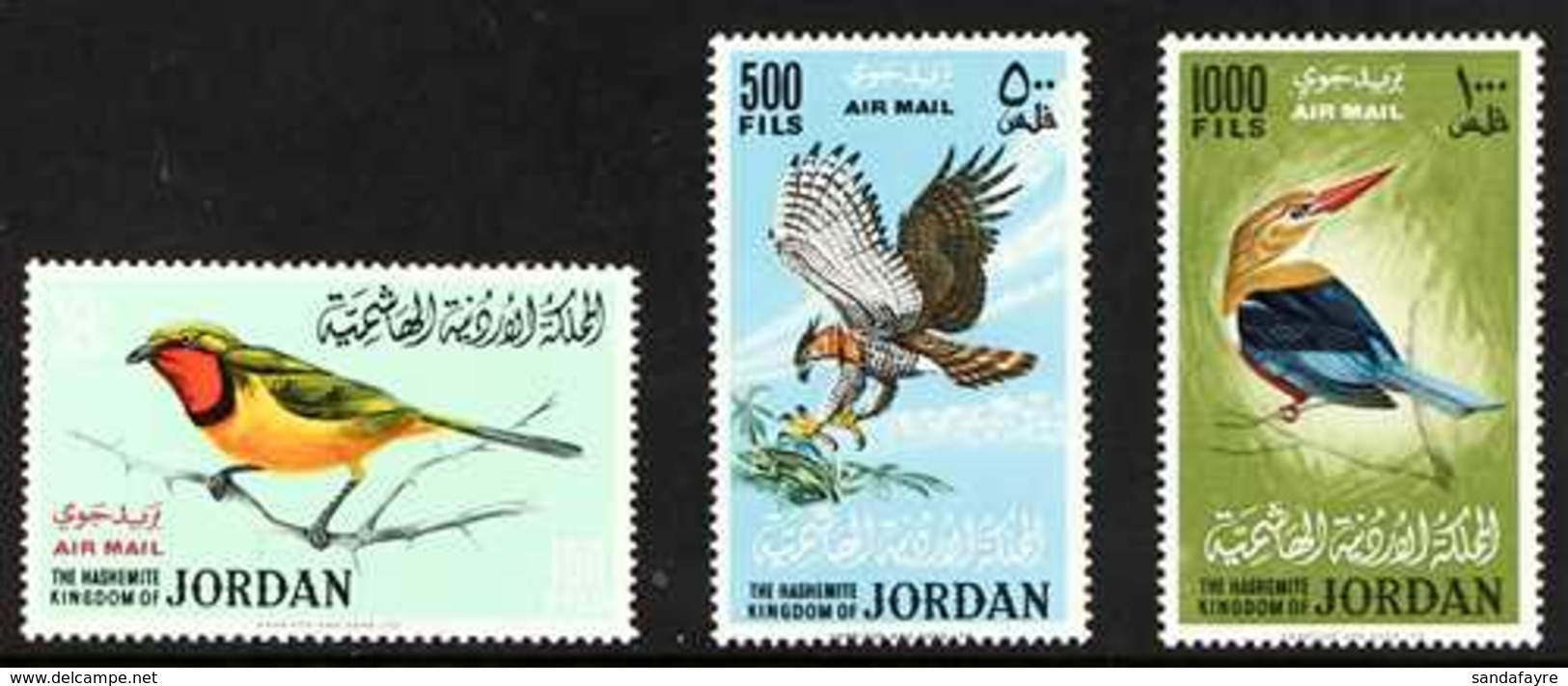 1964  Air Birds Complete Set, SG 627/629, Never Hinged Mint, Fresh. (3 Stamps) For More Images, Please Visit Http://www. - Jordanië