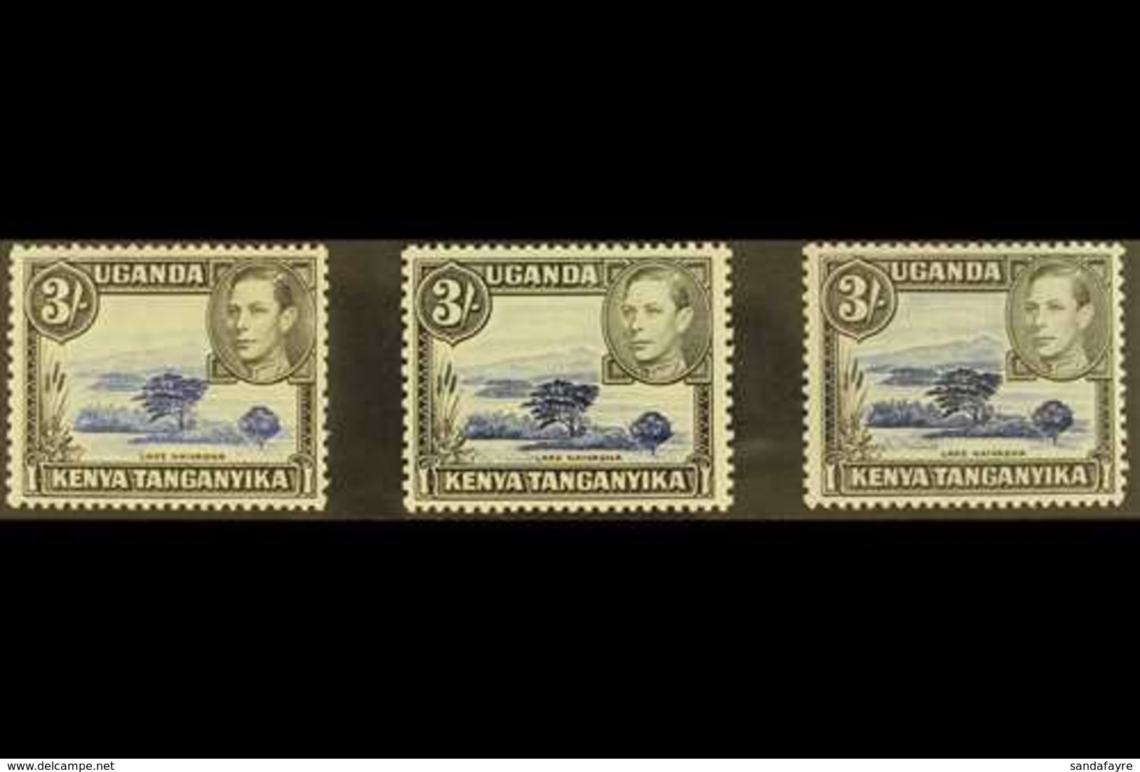 1938-43  3s Ultramarine And Black Perf 13 X 11¾, SG 147, 3s Deep Violet-blue And Black, SG 147a, Plus 3s Perf 13 X 12½,  - Vide