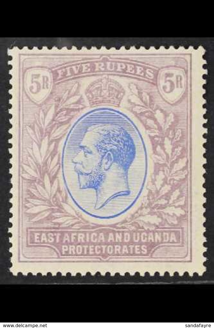 EAST AFRICA AND UGANDA  1921 5r Blue And Dull Purple, Wmk Script, SG 74, Very Fine Mint.  For More Images, Please Visit  - Vide