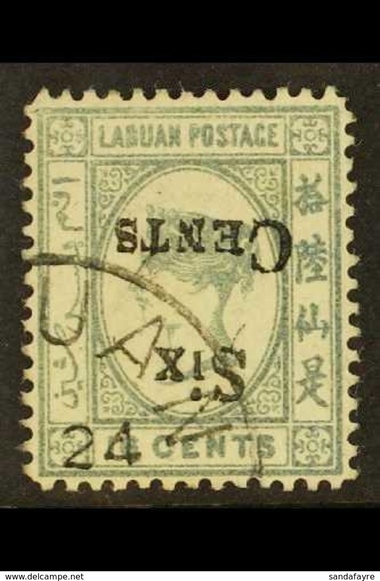 1892  6c On 16c Grey, SURCHARGE INVERTED, SG 50a, Superb Used. For More Images, Please Visit Http://www.sandafayre.com/i - Noord Borneo (...-1963)