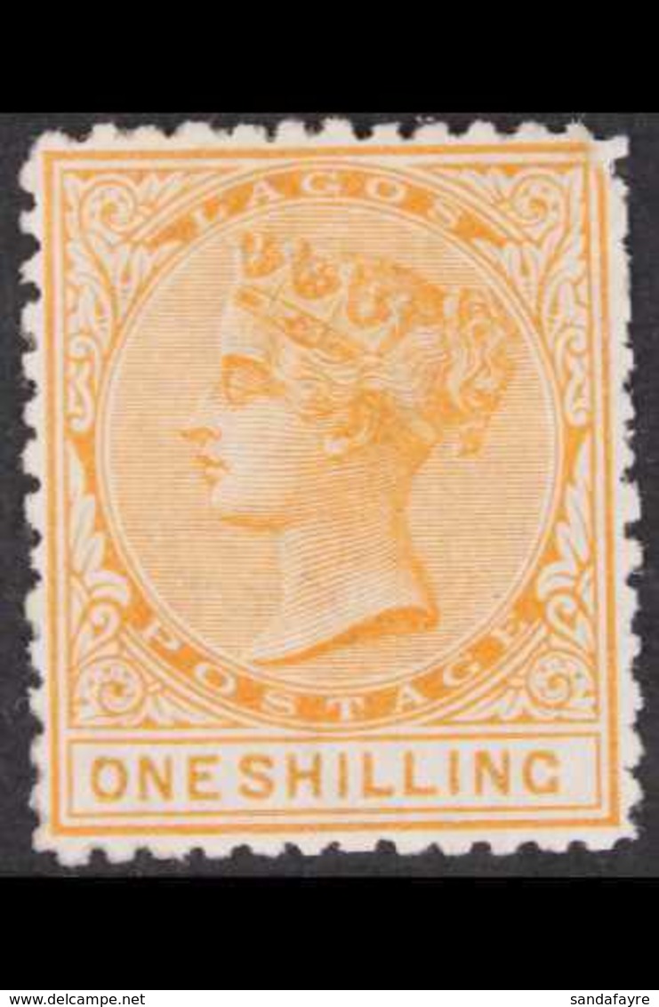1874-75  1s Orange Value 15½mm, SG 8, Mint, Repaired Small Corner Fault, Fresh, Cat £700. For More Images, Please Visit  - Nigeria (...-1960)