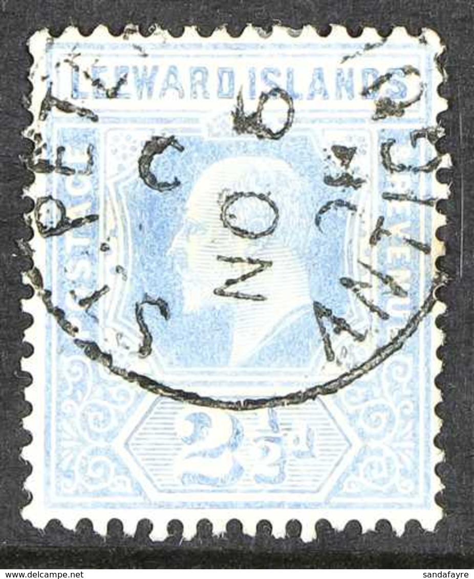 1907-11  2½d Bright Blue, Wide "A" Variety, SG 40a, Fine St Peters Antigua  1908 Cds, And Must Be Rare From This Office. - Leeward  Islands