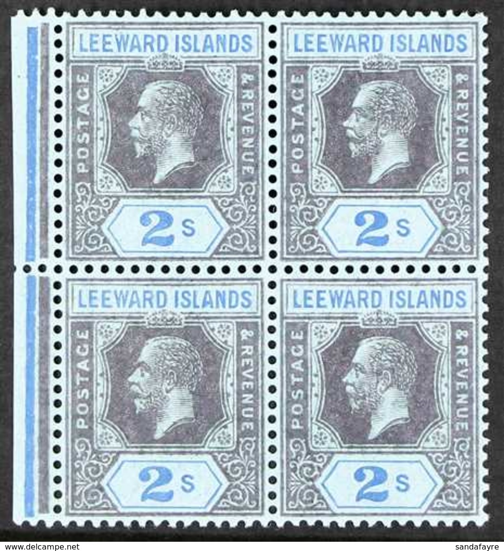 1912-22  2s Purple And Blue, SG 55, A Fine Never Hinged Mint Block Of Four With Gutter Margin At Left.  For More Images, - Leeward  Islands