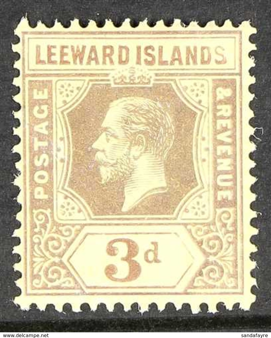 1912-22  3d Purple And Yellow With White Back, SG 51a, Superb Never Hinged Mint. For More Images, Please Visit Http://ww - Leeward  Islands