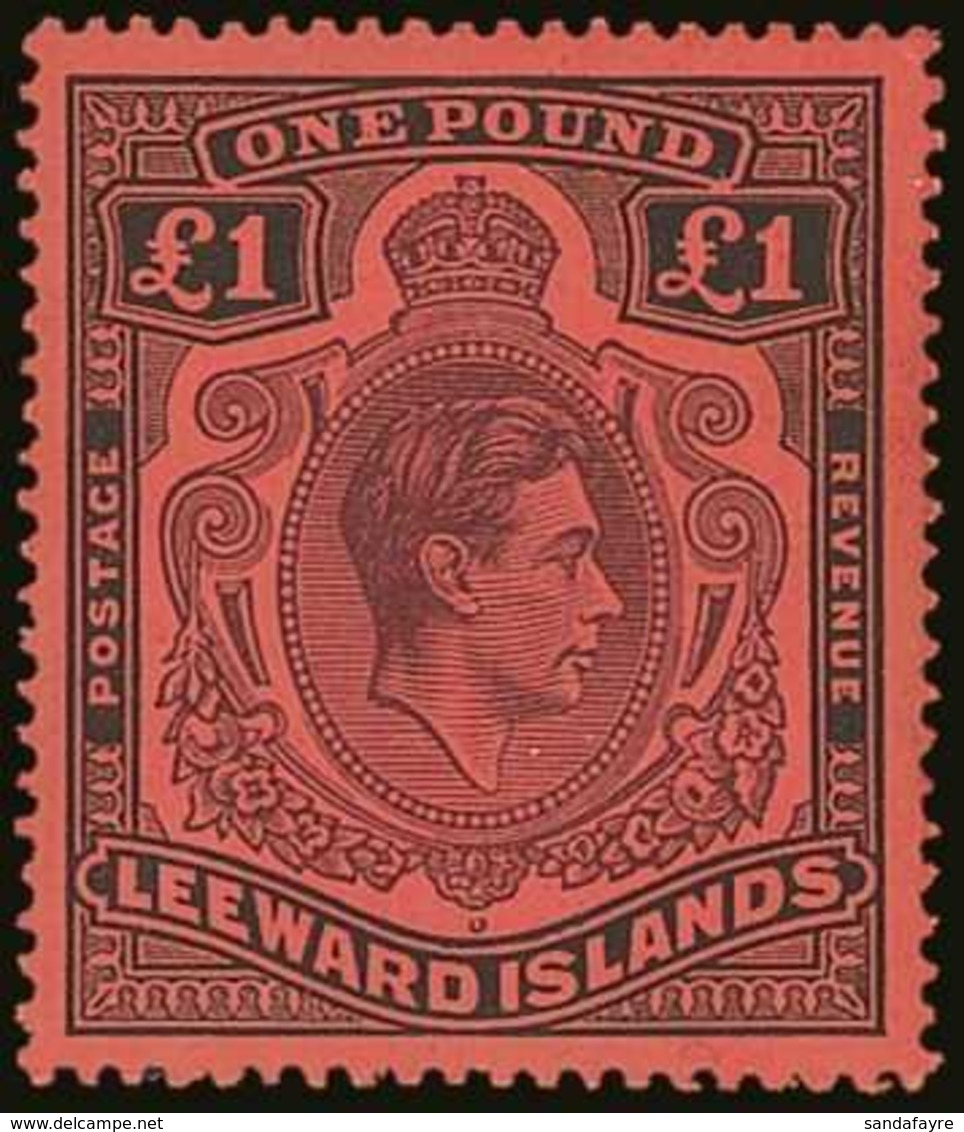 1938  £1 Brown- Purple And Black / Red, SG 114, Very Fine Mint. For More Images, Please Visit Http://www.sandafayre.com/ - Leeward  Islands