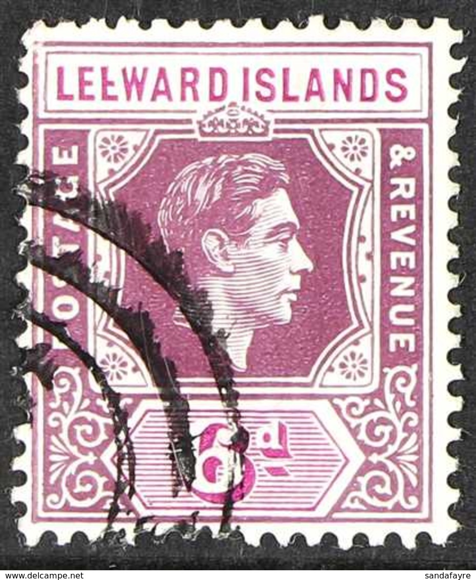 1938-51  6d Purple And Bright Magenta, Broken "E", SG 109ba, fine Cds Used. For More Images, Please Visit Http://www.san - Leeward  Islands