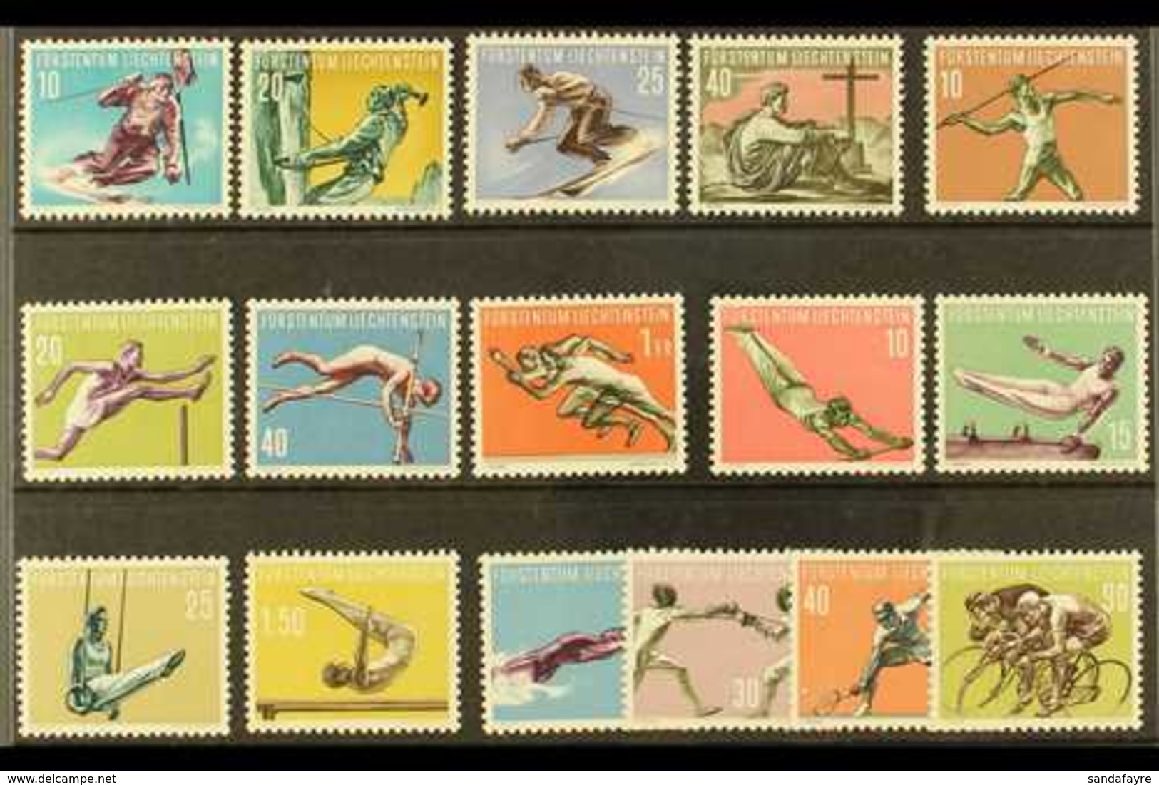 1955-58 SPORTS SETS  Complete, Michel 334/337, 342/345, 353/356, And 365/368, Never Hinged Mint. (16 Stamps) For More Im - Autres & Non Classés