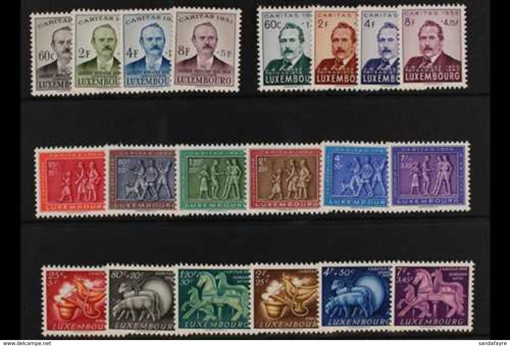 1951-54  Welfare Sets Complete, SG 549/552, 559/562, 572/577 And 580/585, Never Hinged Mint. (4 Sets, 20 Stamps) For Mor - Autres & Non Classés