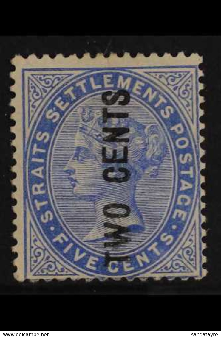 1884  (Aug) 2c On 5c Blue, Type 20f Overprint, SG 78, Fine Mint. For More Images, Please Visit Http://www.sandafayre.com - Straits Settlements