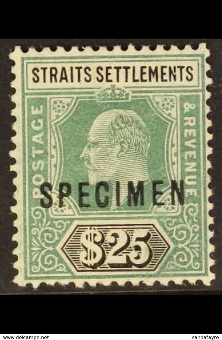 1904  $25 Grey Green And Black, Overprinted "Specimen", SG 139s, Fine Mint, Large Part Og. For More Images, Please Visit - Straits Settlements