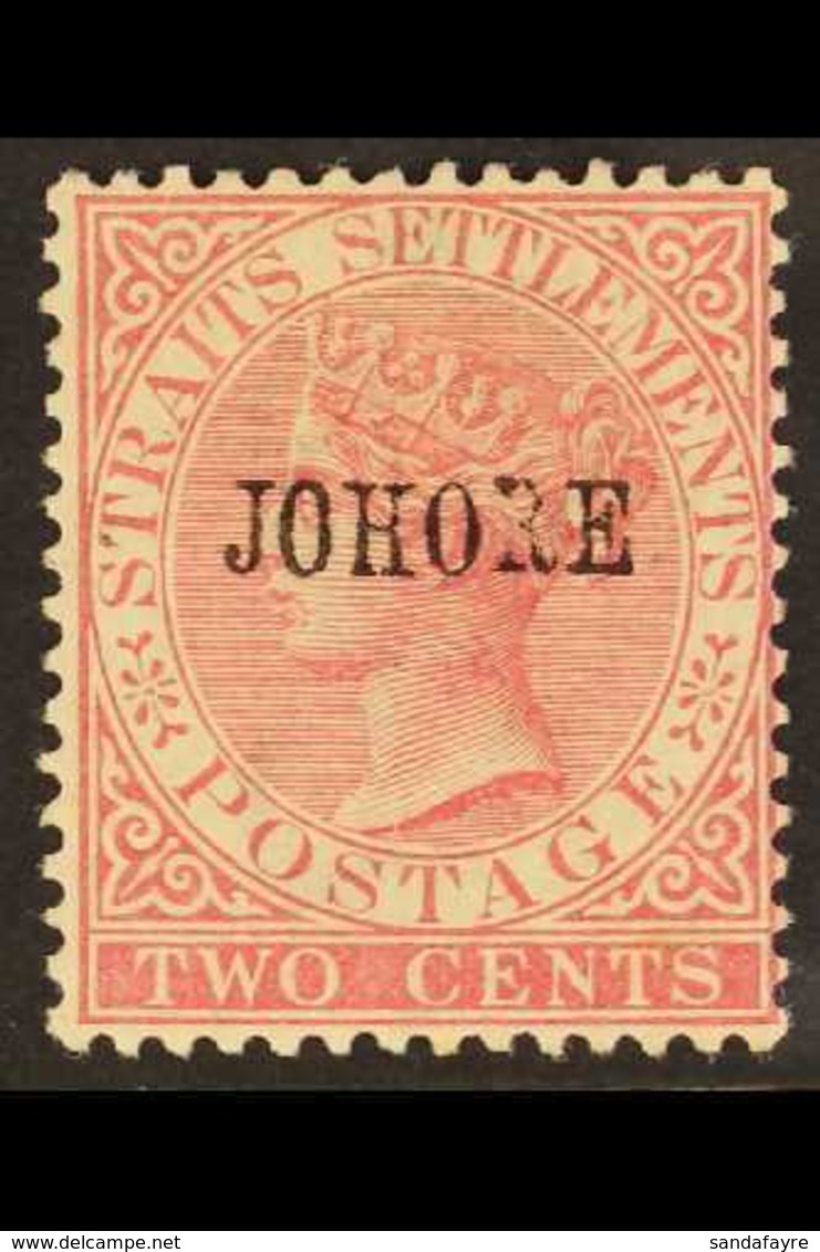 JOHORE  1884 2c Pale Rose Ovptd Type 8, In Small Serifed Letters, SG 8, Very Fine Mint. For More Images, Please Visit Ht - Sonstige & Ohne Zuordnung