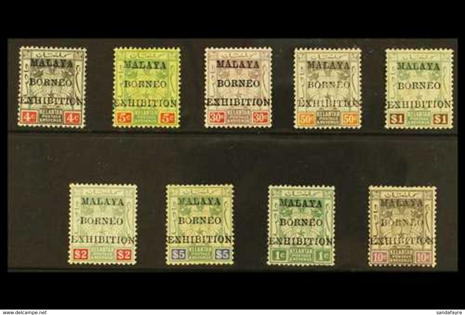 KELANTAN  1922 Malaya Borneo Exhibition Set Complete, SG 30/8, Fine To Very Fine Mint. (9 Stamps) For More Images, Pleas - Autres & Non Classés