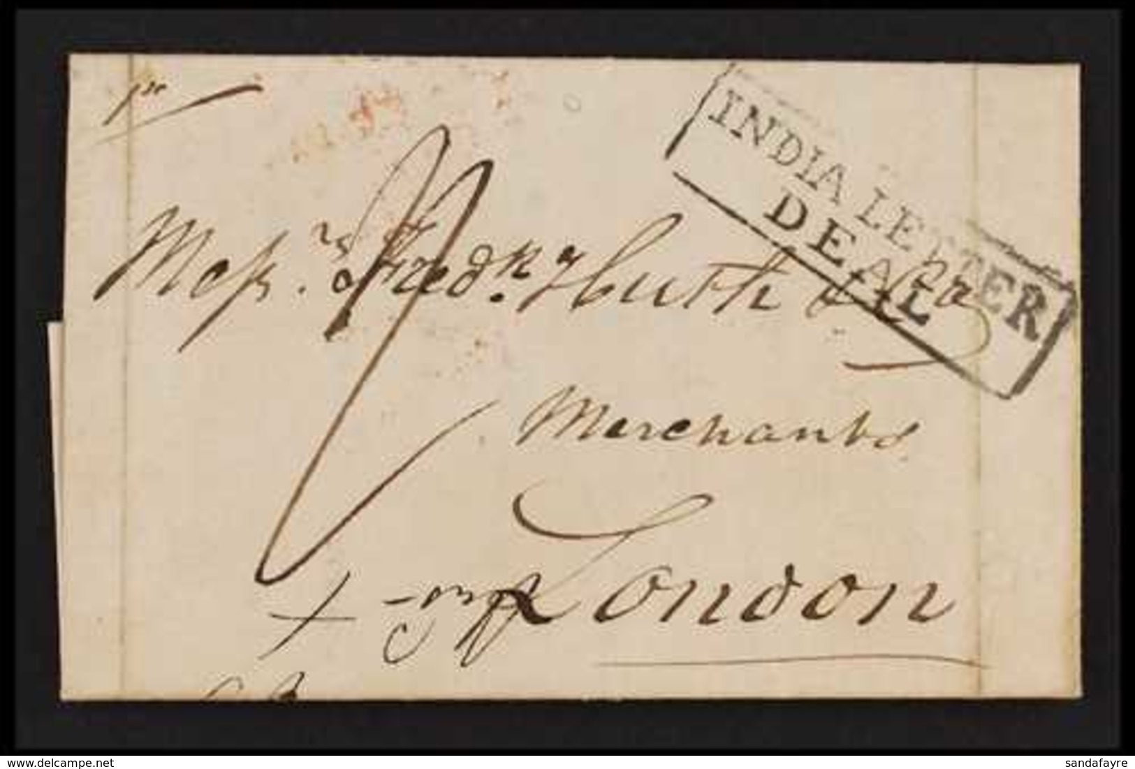 1833  (Nov) Entire Letter From Port Louis To Huth In London,  Without Despatch Markings, And Showing Fine Black "INDIA L - Maurice (...-1967)